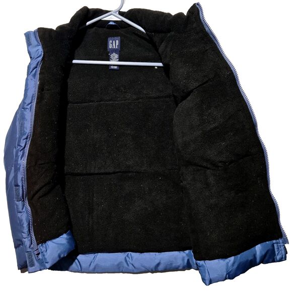 VTG Gap Puffer Vest Down Filled Warmest Mens L Blue Full Zip Lined 90s 1999 EUC - Picture 3 of 8